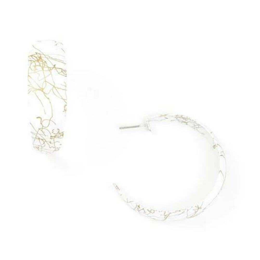 Zenzii Color Hoop Earrings - White